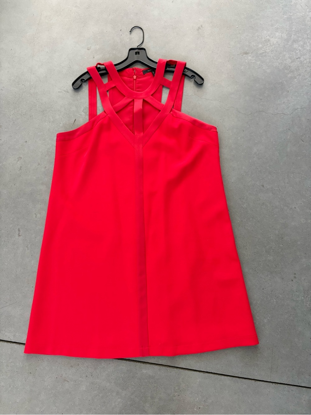 BCBGMaxAzria Red Sleeveless Dress with Strappy Neckline